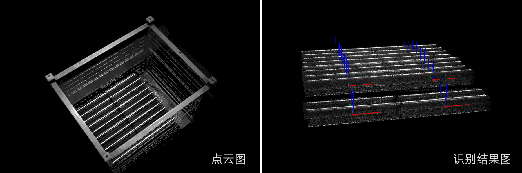 高亮反光、緊密擺放的鋼棒