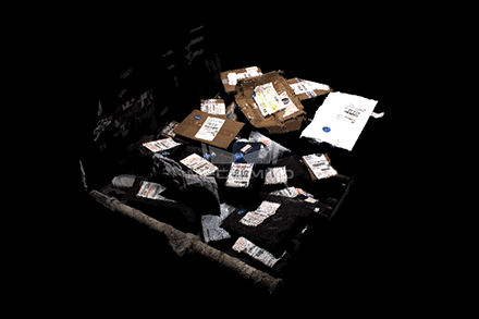 隨意擺放的真實快遞包裹